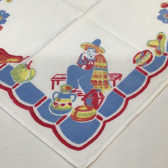 Set of 4   1940’s 1950’s Southwest theme napkins, amazing vintage condit… - Picture 2 of 9